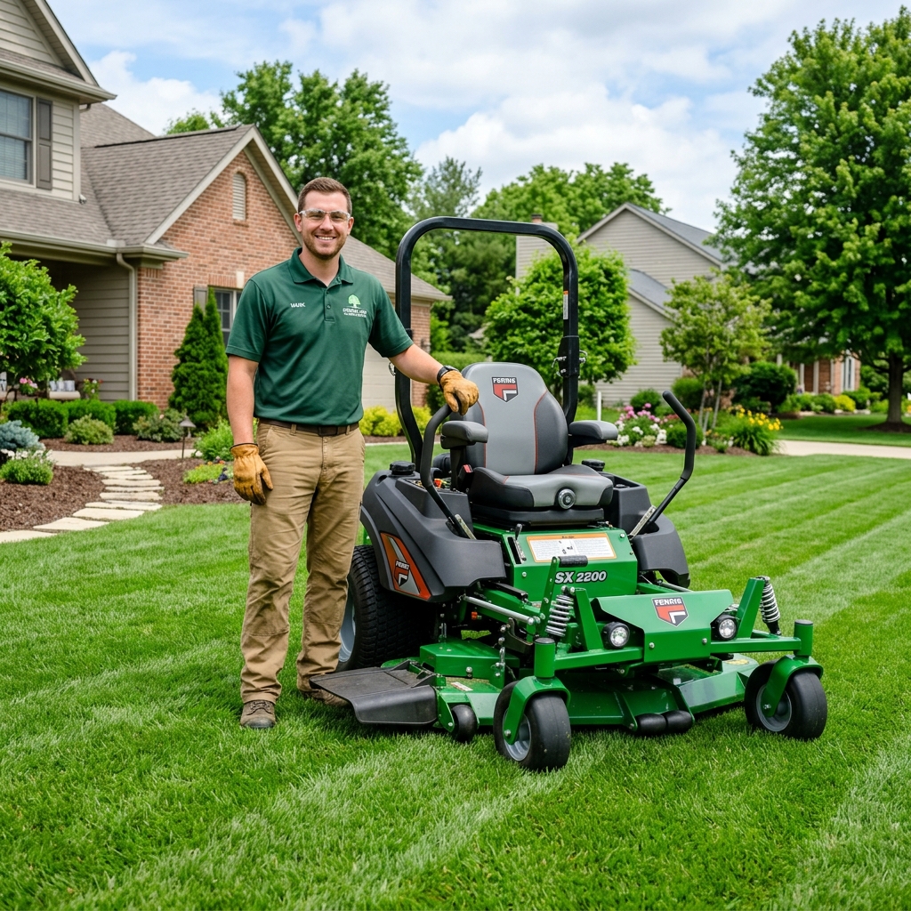Friendly local lawn care specialist working on Phillip Island