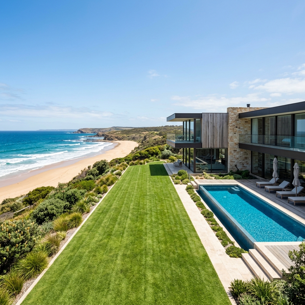 Prinstine coastal lawn on Phillip Island